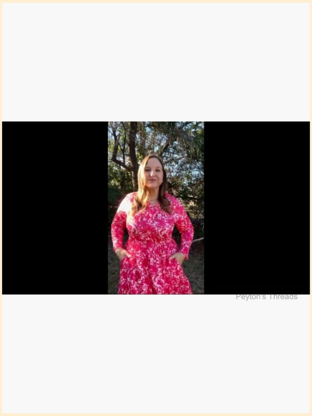 Plus Size Midi Dress with Pockets Long Sleeve V-Neck Collared Dress Fall Winter - Picture 7 of 7